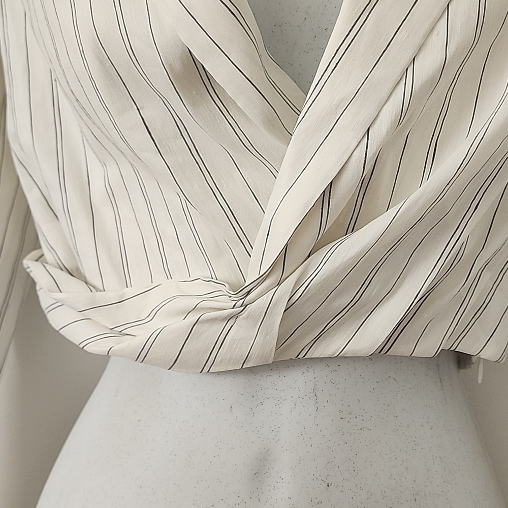 ZARA Womens Long Sleeves Linen Blend Short Cropped Blazer Jacket Size XS - Picture 11 of 15